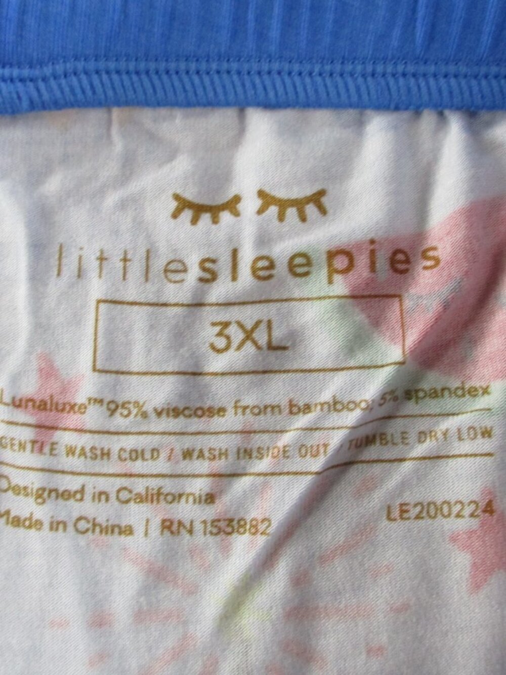 Little Sleepies Pajama Shorts Mens 3XL XXXL Blue Stars Stripes and Sweets Bamboo - Picture 6 of 7